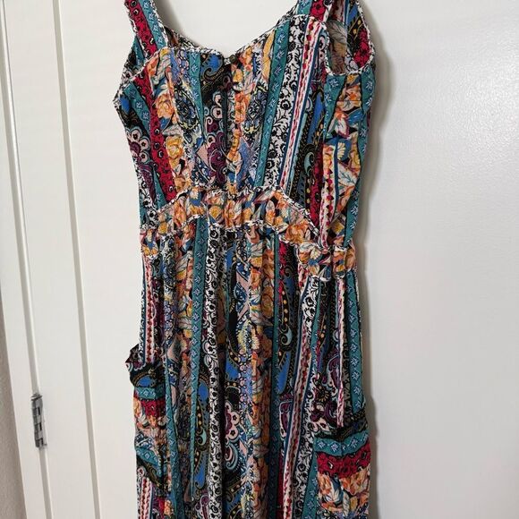 Anthropologie Calais Jumpsuit Romper Sz S Sleeveless Wide Leg Colorful Boho Fest - Picture 7 of 16